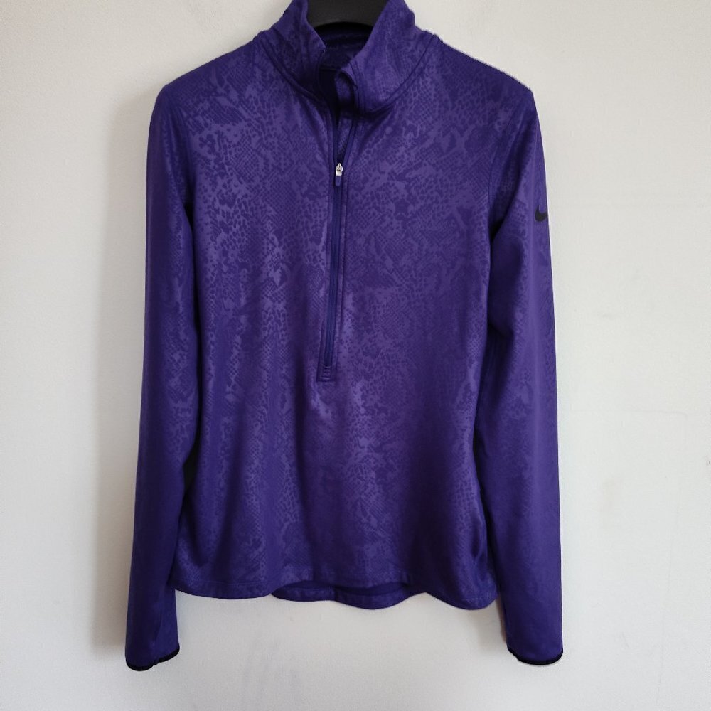 Ladies SZ S Nike Purple 1/4 Zip Quarter Zip Dri-Fit Pullover